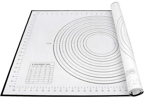 Jimkply Tapis de cuisson en silicone, 80 x 60 cm, grand tapis de cuisson en silicone, pour étaler la pâte et pour la fabrication de pain, pizza, biscuits (noir)