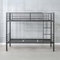 Reinforced Beds, ANMER BUNK BED, Strong Metal Bunk Bed, Exclusive Product, Easy Assembly, Reinforced Mesh Base, Reversible Ladder, Single Over Single (Black)