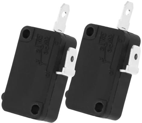 CONGARTENO 2pcs Microwave Oven Switch Vacuum Cleaner Microswitch Microwave Cover Sensor Oven Light Bulb Appliance Stand Microwave Oven Splash Guard Plug Electronic Black Plastic