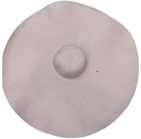 Sombrero de verano para playa de 90 cm, protección anti-UV, 35 cm, grande, ancho, plegable, de paja, rosa, 85