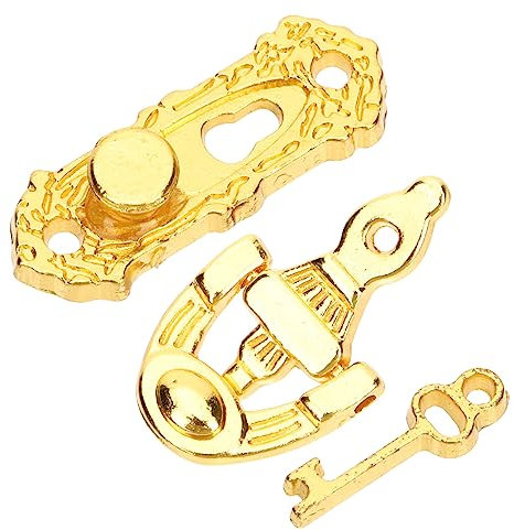 BESPORTBLE Miniature Doll House Door Accessories Chic Antique Style Door Lock Key Letter Box Diy Crafts and Unique Home