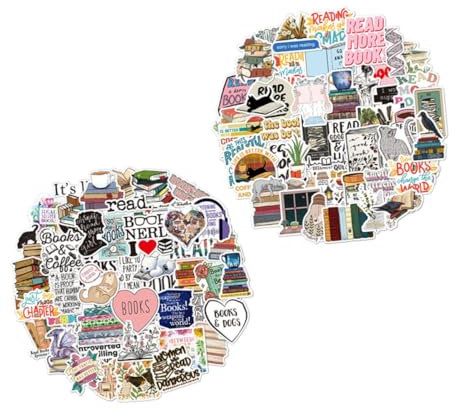 JOINPAYA 2sätze Niedlichen Leseaufklebern Für Laptop Wasserflasche Und Koffer Dekorative -sticker Für Bücher Und Notizbücher Für Kreative Gestaltung