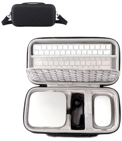 Hard Travel Case for Mac Mini M4/M4 pro (2024) Desktop Computer Carry Bag for Mouse and Keyboard Accessories, Portable Protective Organizer for Business Travel, Mobile Office