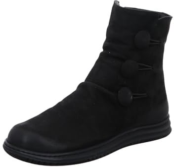 Gemini Damen Stiefelette aus Leder in Geraffter Optik mit Knöpfen 337072-02