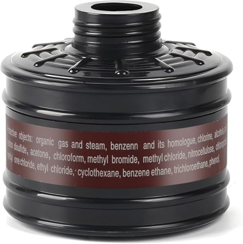 Gasmaskenfilter, 40-mm-Aktivkohlefilter Kompatibel mit der 6800 Vollgesichts-Gasmaske und Anderen Atemschutzmaske, Einzelner Austauschbarer Filter Gegen Dämpfe, Staub, Farben, Gase und Chemikalien