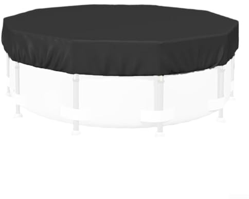 Für Aufstellpools Winterabdeckungen, Runde Poolabdeckung aus 420D Oxford Tuch mit sicheren winddichten Bändern (94L x 94W)