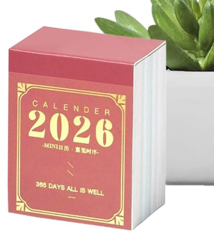 2026 Mini-Kalender – 365-Tage-Tischkalender aus dickem Papier zum Abreißen | Tagesplaner für Termine, Zuhause, Schule, Klassenzimmer, Reisen, Weihnachten, Neujahr, Party