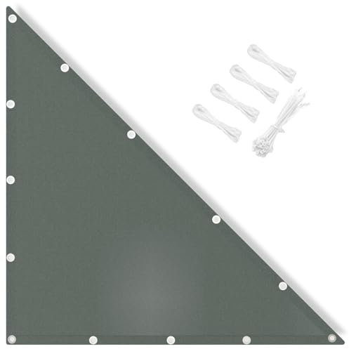 MissYolo Dreieckiges Sonnensegel Wasserdicht 2x2,5x3,2M - Outdoor-Rechtwinkliges Sonnensegel mit 95% UV-Schutz für Hinterhof, Pool, Terrasse & Gartenaktivitäten und Familiengebrauch - Dunkelgrau