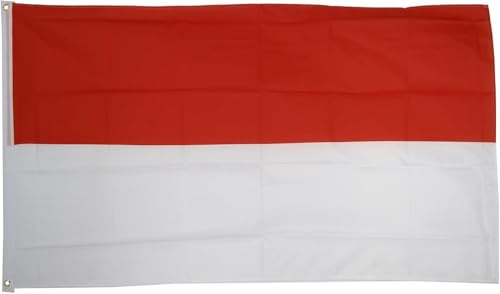Flaggenfritze Bandiera antiproiettile rosso/bianco, 90 x 150 cm, 2 occhielli in metallo, resistente alle intemperie, ai raggi UV, in poliestere antistrappo + adesivo in omaggio