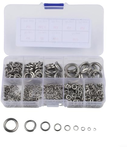 480 Stück 304 Edelstahl-Federscheiben-Sortiment, M2 offene Split-Lock-Unterlegscheiben – für Maschinen, Elektronik, Hardware-Befestigung, rostbeständig, elastisch
