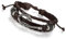 Flongo Leder Echtleder Armband Armreif Lederarmband Kordelkette Braun Silber Fisch Haken Angelhaken Segeln Nautisch Wickeln Surfer Herren,Damen