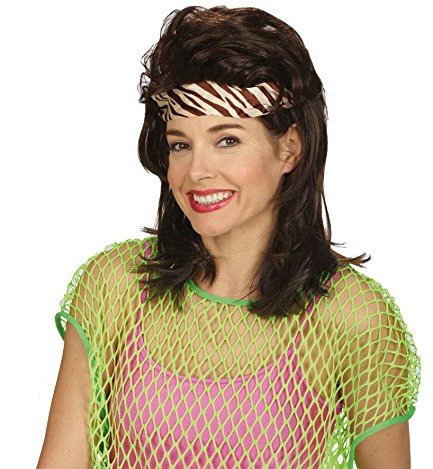 Andrea Moden 0541/7 - Damenperücke 80er Jahre, mit Stirnband, Retro, Mottoparty, Karneval