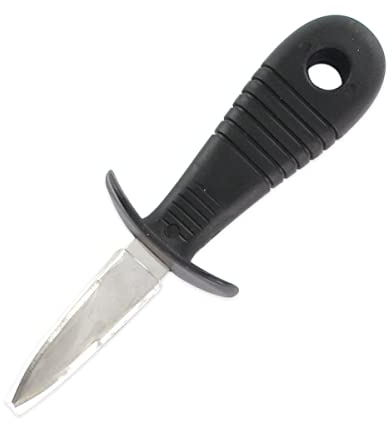 Fackelmann 43780 Couteau à huîtres, Couteau pour Ouvrir Les huîtres, Couteau pour huître, Plastique, Acier Inoxydable, Noir, Rouge, 15,5 x 5,3 x 3,9 cm