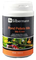 Silbermann Teichfutter Pellets - schwimmendes Hauptfutter für Teichfische (1000 ml, gemischt 6 mm)