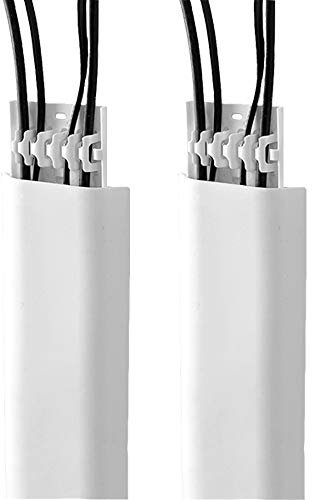 4 Pcs Floor Cable Cover Self-adhesive Wall Cable Cord Organizer Protect Cables (White)