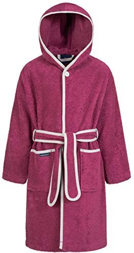 Morgenstern Accappatoio Bambine e Ragazze con Cappuccio Vestaglia Cotone Viola Taglia 170-176 cm, 15-16 anni