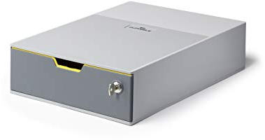 Durable Schubladenbox abschließbar (Varicolor 1 Safe) 1 Fach, anthrazit/gelb, 760127