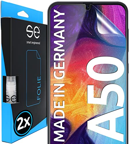 2x se® 3D SCHUTZFOLIE Transparent für Samsung Galaxy A50,Selbstheilend, 100% Fingerabdruck & FaceID kompatibel, einfache blasenfreie Installation, Ultra-Klar, Stoß-Kratzfest, aus Deutschland