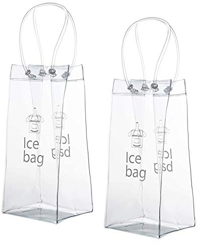 XLKJ Sac de Glace Vin Refroidisseur Cooler avec Poignée, 2 Pièces Seau à Glace Transparent pour Les Pubs et Les Restaurants, la Maison, etc.