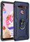 BestST Schutzhülle für LG K51S, + Hartglas, Schutzhülle, Soft TPU + PC, Heavy Duty, Slim Dual Layer Protective Schutzhülle mit Metallringhalter, Blau