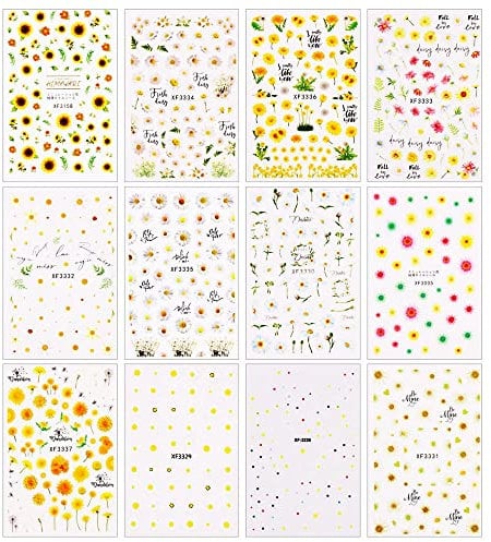 Transfer Nail Decals Sunflower Nail Art Stickers Little Daisy Nail Stickers Small Daisy Flowers Designs Nail Sticker Nail Art Accessories