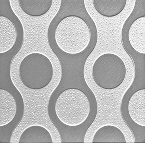 Paneele aus Polystyrol XPS, Deckenpaneele, 3D Wandpaneele, Styropor Dekoren, Decken Retro Vintage Wandverkleidung, 3mm dick - 50x50cm (20m²-80 Stück, Breez Grau)