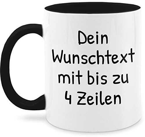 Tasse Tassen 325ml - Aufdruck selbst gestalten - Wunschdruck Text Namen I Eigener Text I Custom Text - 325 ml - Schwarz - personalized cup with name paartassen wunschtext trinkgeld glühweintassen