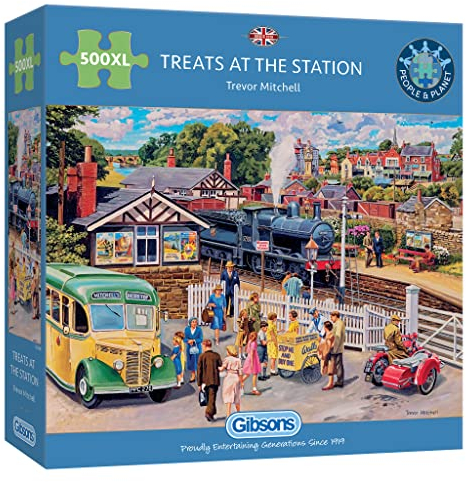 Gibsons Games Treats at the Station 500XL Piece Jigsaw Puzzle | Großes Puzzleteil | Nachhaltiges Puzzle für Erwachsene | Premium 100% Recycled Board | Tolles Geschenk für Erwachsene |