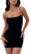 Loalirando Mini Abito Sexy Donna Vestito Corto Senza Manica Elegante Estivo Elastico Bodycon Aderente da Sera Casual (Nero, S)