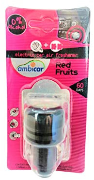 Keep Your Essence - Désodorisant pour voiture Ambicar. Diffuseur électrique + recharge. Absorbe les mauvaises odeurs avec le doux arôme de la fraise
