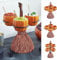 KENANLAN Mini Halloween Resin Pumpkin Bowls on Broom for Serving Snacks Salad Fruit Halloween Party Supplies Decorations (3)