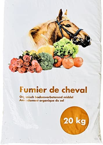 Fumier de Cheval Naturel et Composté - Sac de 20 kg - Enrichisseur de Sol, pour le jardin et le potager