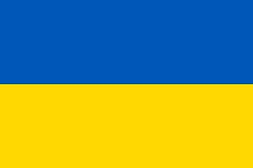 Premium Fahnen Flagge - 90 x 150 cm / 150 cm 90 cm - aus Polyester mit goldenen Ösen - Langlebig und Wetterfest (Ukraine)