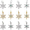 SUPERFINDINGS 12 Stück 6 Stil Messing Stern Schneeflocken Anhänger Gemischte Farben Zirkonia Charm Mit Biegering Beschichtung Winter Weihnachtsanhänger Loch: 3.5mm