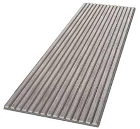 HPFloor Akustik Wandpaneele | Furnierte MDF Lamellen mit Eichenfurnier | Wandverkleidung zur Schalldämmung & Schallschutz | 240 x 60 cm | 21 mm stark | Grau