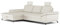 Cavadore Eckcouch Castiel mit Federkern / Ecksofa mit XL-Longchair, Bett, Bettkasten, Sitztiefenverstellung, Kopfstützen und mattschwarzen Metallfüßen / 301 x 89-114 x 176 / Echtleder, Weiß