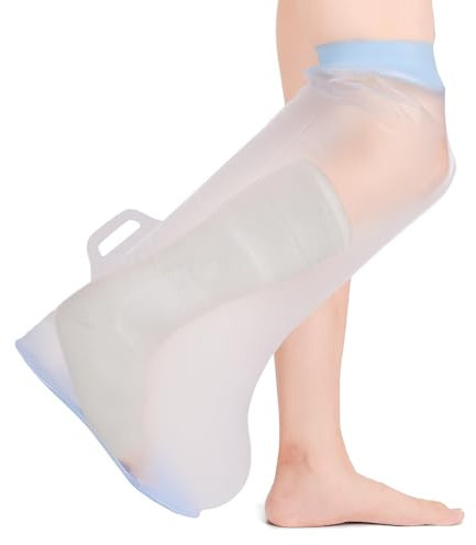 Fasola Non Slip Cast Cover Leg, Seal Tight Waterproof Cast Protector for Showering, Reusable Leg Cast Bag for Broken Foot, Ankle, Toe