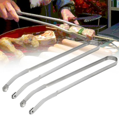 2 Stück Würstchen Wendezange, 38cm Grillzange Edelstahl BBQ Grillzange Drehbar, Grillzange mit Rädchen zum Drehen, Wurstzange Servieren von Speisen, Küchenhelfer für Camping und Kochzubehör