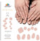 EBANKU Semi Cured Gel Nail Strips - 24 Pcs Nail Stickers & 28 Pcs Pedi Gel Wraps - Easy to Apply & Remove - Long Lasting Salon-Quality Pedicure Nude Pink