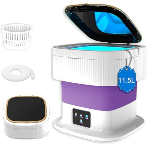 High Capacity Mini Washer, Foldable Portable Washing Machine with Soft Spin Dry for Travel Home Dorm - Modes Deep Cleaning Half Automatic Washt,