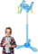 Jubepk Kids Microphone Stand Playset | Blue Karaoke Microphone with Adjustable Stand for Children