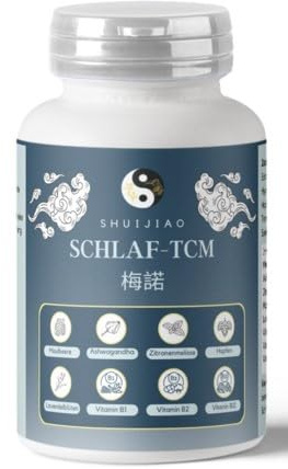 TCM-Schlafmittel, 60 Kapseln, Hopfen, Lavendel, Maulbeere, Zitronenmelisse, Vitamine B1, B2, B12