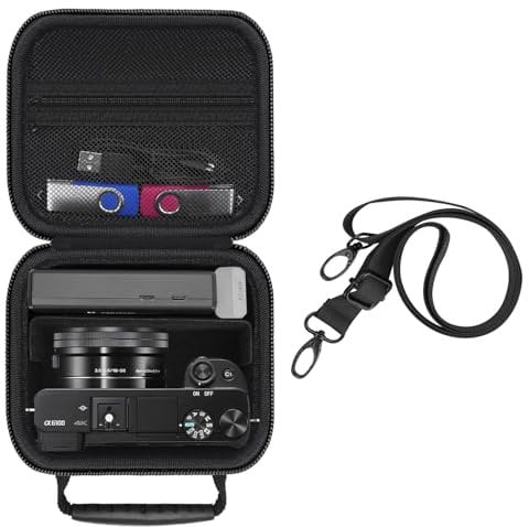 HESPLUS Hard Travel Carrying Case for Sony Alpha a6400 / a6700 / a6600 / a6100 / a6500 / a6300 / a6000 Mirrorless Digital Camera and Cable, Charger, Battery, SD Card and Other Accessories (Case Only)
