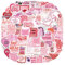 Zoruam Bookish Pink Cartoon Waterproof Reusable Stickers, 120pcs for Kindle, Scrapbook, Water Bottles, Laptops