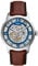 Fossil Herren Analog Mechanisches Handaufzugswerk Uhr mit Leder Armband ME3267
