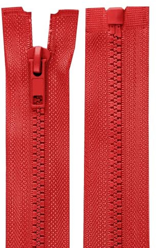 cyclingcolors 2x Cerniera Lampo n. 5 30 cm Chiusure Cursore Tirante Zip Poliestere Abbagliamento Arredamento Cucito Giacche, Rosso