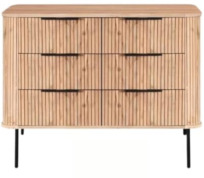 WOLF MÖBEL WOOD YOU LIKE Bronx Round Kommode mit 6 Schubladen