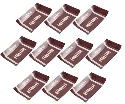 UKCOCO 10 Stück Fußball-snackschale Fußball-dessertteller Fußballparty Bevorzugt Fußball-geburtstags-snackschalen Fußballdekorationen Fußball-tablett Papier Brown