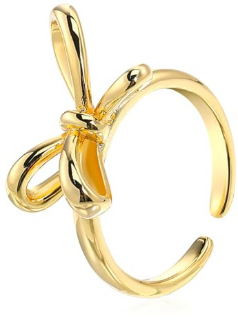 Holibanna Schleifenring Für Damen Verstellbarer Offener Ring Aus Kupfer Stapelbarer Fingerring Mit Bowknot-design Für Verschiedene Anlässe