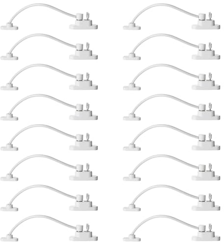 Keyohome Pack of 16 Window Restrictor Locks Child Safety Window Locks for UPVC Windows, Baby Security Window Restrictors with Screws Keys, Door Window Opening Wire Cable Limiter for Home School